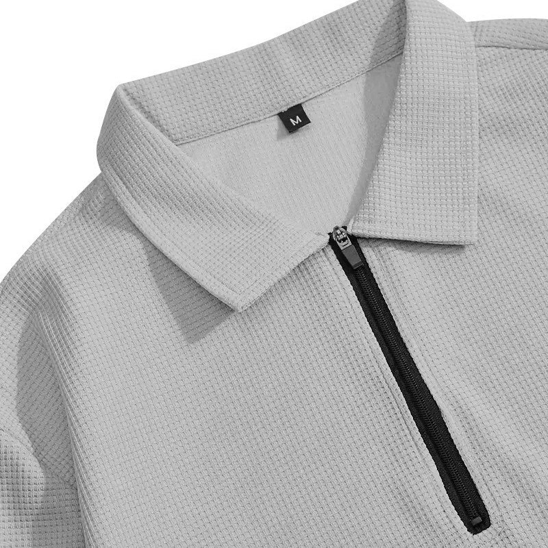Completo Relax®️ da uomo con felpa in maglia Waffle e pantaloni Dritti