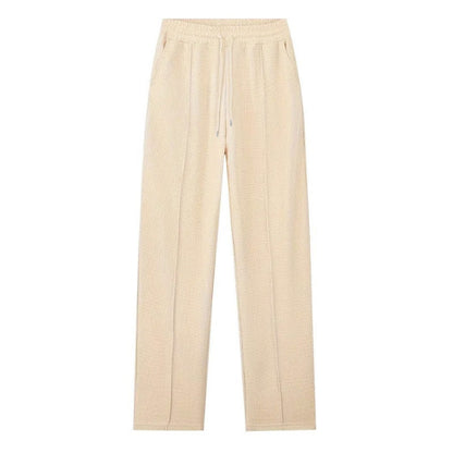 Completo Relax®️ da uomo con felpa in maglia Waffle e pantaloni Dritti